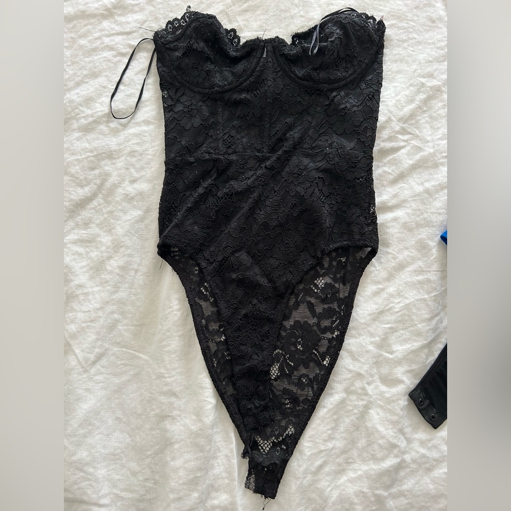 black lace princess polly strapless bodysuit